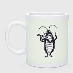 Кружка керамическая Таракан скрипач, цвет: фосфор