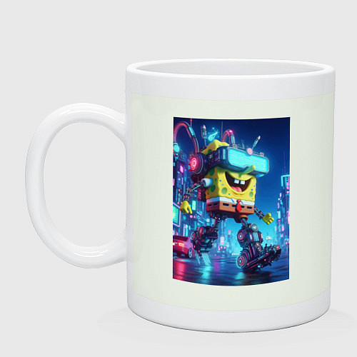 Кружка Cyber Sponge Bob - neon glow fantasy / Фосфор – фото 1