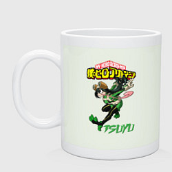 Кружка керамическая Моя геройская академия лягушка Цую Асуи, цвет: фосфор