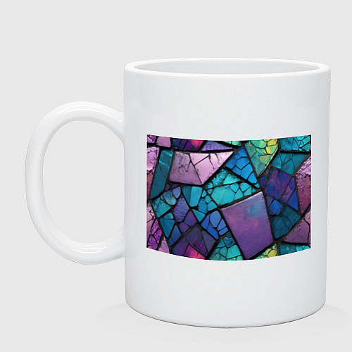 Кружка Цветное стекло абстракция / Белый – фото 1