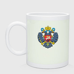 Кружка керамическая Герб России орёл, цвет: фосфор