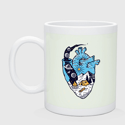 Кружка Космический кемпинг в сердце / Фосфор – фото 1