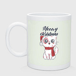 Кружка керамическая Christmas Cat, цвет: фосфор