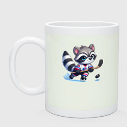Кружка керамическая Енотик хоккейный форвард - нейроарт, цвет: фосфор