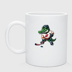 Кружка керамическая Crocodile is the forward of the New Jersey devils, цвет: белый
