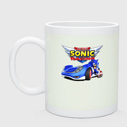 Кружка керамическая Cool hedgehog - Sonic racing team, цвет: фосфор