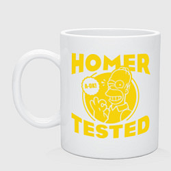 Кружка керамическая Homer tested, цвет: белый