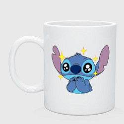Кружка керамическая Stitch stars, цвет: белый