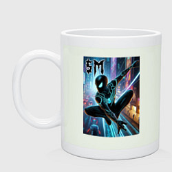 Кружка керамическая Neon Spider-man - ai art fantasy, цвет: фосфор