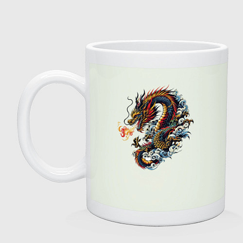 Кружка Japanese dragon - engraving / Фосфор – фото 1