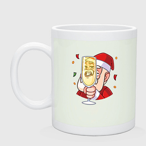 Кружка Счастливый дед мороз с шампанским / Фосфор – фото 1