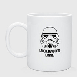 Кружка керамическая Empire labor devotion, цвет: белый