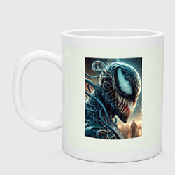 Кружка керамическая Веном в профиль - нейроарт фантазия, цвет: фосфор