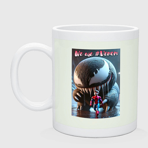Кружка Мультяшные Веном и человек паук - мем / Фосфор – фото 1