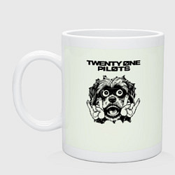 Кружка керамическая Twenty One Pilots - rock dog, цвет: фосфор