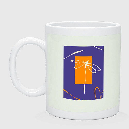 Кружка Силуэт стрекозы-коллаж / Фосфор – фото 1