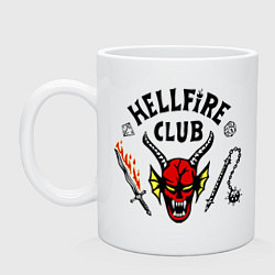 Кружка керамическая Stranger things - hellfire club, цвет: белый