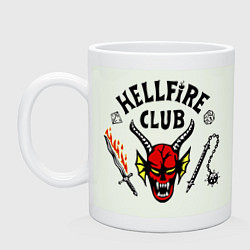 Кружка керамическая Stranger things - hellfire club, цвет: фосфор