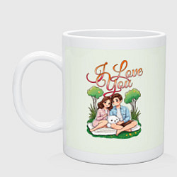 Кружка керамическая Романтика для двоих, цвет: фосфор