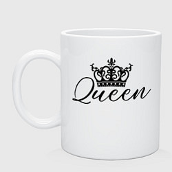 Кружка керамическая The Queen with the crown - couple print, цвет: белый