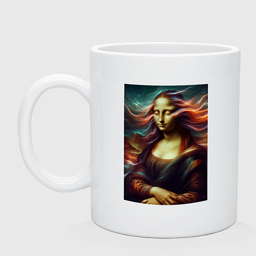 Кружка Мона Лиза закрыла глаза / Белый – фото 1