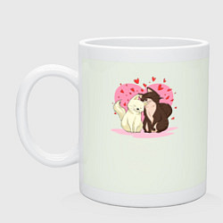 Кружка керамическая Пушистая любовь, цвет: фосфор