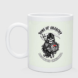 Кружка керамическая Сыны анархии - logo, цвет: фосфор