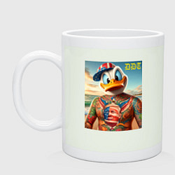 Кружка керамическая Donald Duck Trump - meme, цвет: фосфор