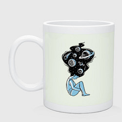 Кружка керамическая Космическая девушка, цвет: фосфор