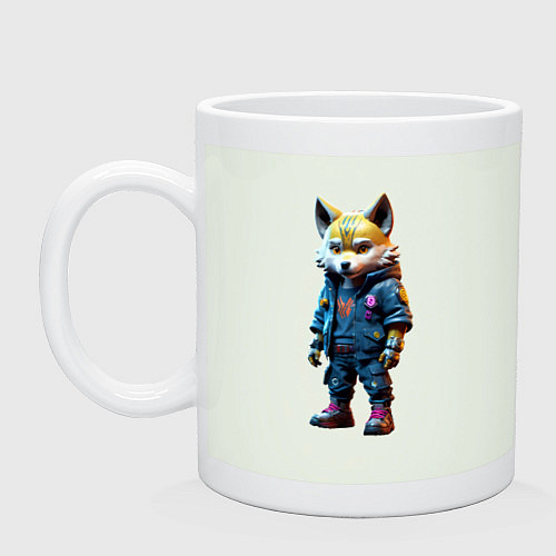 Кружка Уличный лисёнок - нейроарт / Фосфор – фото 1