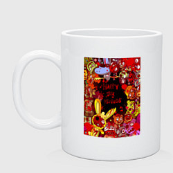 Кружка керамическая Счастливые лесные друзья - мясо, цвет: белый