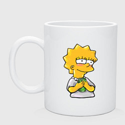 Кружка керамическая Лиза с деньгами, цвет: белый