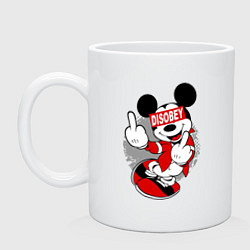 Кружка керамическая Микки маус - ни кого не слушай, цвет: белый