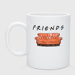 Кружка керамическая Friends - sofa, цвет: белый