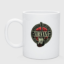 Кружка керамическая Нирвана гранж, цвет: белый