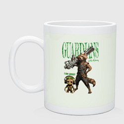 Кружка керамическая Малыш грут и енот ракета из стражи галактики, цвет: фосфор