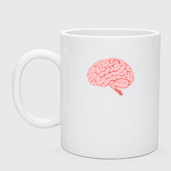 Кружка керамическая Мозг иллюстрация, цвет: белый