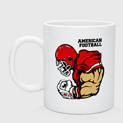 Кружка керамическая American Football, цвет: белый