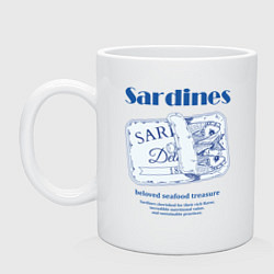 Кружка керамическая Sardines seafood, цвет: белый