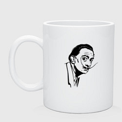 Кружка керамическая Известный Сальвадор Дали, цвет: белый