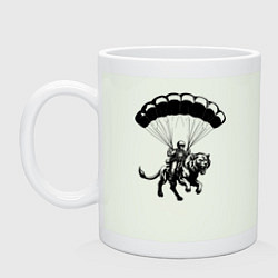 Кружка керамическая Парашютист на льве, цвет: фосфор