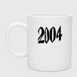 Кружка керамическая 2004 штрихами, цвет: белый