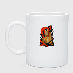 Кружка керамическая Московские панельки, цвет: белый