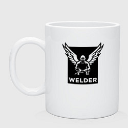 Кружка керамическая Сварщик с крыльями, цвет: белый