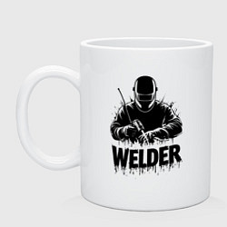 Кружка керамическая Газосварщик, цвет: белый