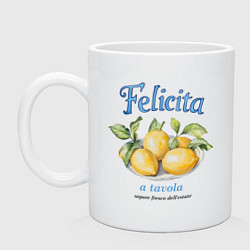 Кружка керамическая Тарелка с лимонами, цвет: белый