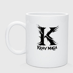 Кружка керамическая К крав-мага, цвет: белый