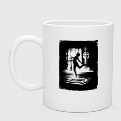 Кружка керамическая Прыжок в воду городской, цвет: белый