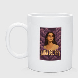 Кружка керамическая Lana Del Rey в стиле постера, цвет: белый