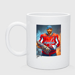 Кружка керамическая Alexander Ovechkin - golden armor, цвет: белый